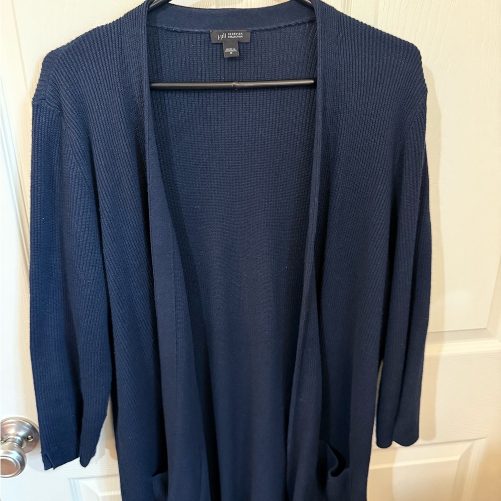Women's Navy Open Front Cardigan - Perfect for Fall 🍁